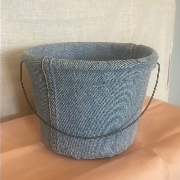 Denim Blue Fabric Basket - Picture 1 of 2